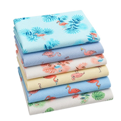CraftsFabrics 6pcs/Lot 50cmx40cm Flamingo Dreams Fat Quarter Bundle 100% Cotton Precut Craft Fabric Squares for Quilting, Crafts, DIY Projects