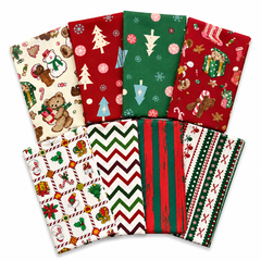 Lot de 8 Fat Quarters de tissu de Noël CraftsFabrics, 100 % coton