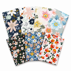 CraftsFabrics 7-teiliges bedrucktes Floral Delight-Gewebe, 100 % Baumwolle, 50 x 40 cm breit, Fat Quarter-Bündel für Quilting, Patchwork, DIY-Projekte