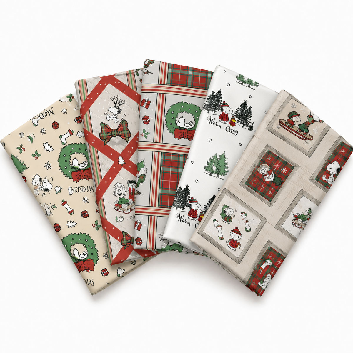 Craft Cotton Co. 100 % Baumwolle, Snoopy Farmhouse Comforts FQ (45 x 55 cm), Fat Quarter zum Basteln, Patchwork, Nähen, Heimdeko, Kinderbasteln