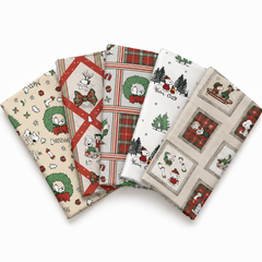 Craft Cotton Co. 100 % Baumwolle, Snoopy Farmhouse Comforts FQ (45 x 55 cm), Fat Quarter zum Basteln, Patchwork, Nähen, Heimdeko, Kinderbasteln