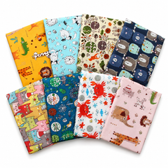 CraftsFabrics 8pcs 40cmx 50cm Cartoon Animals Children's Fat Quarters Bundle 100% Cotton