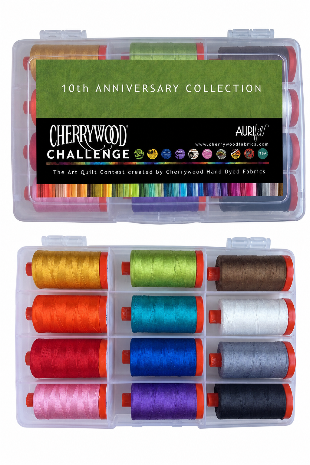 10th Anniversary Collection by Cherrywood Fabrics 100% Cotton 12 Large Spools for Hand Embroidery, Quilting, Decorative Sewing