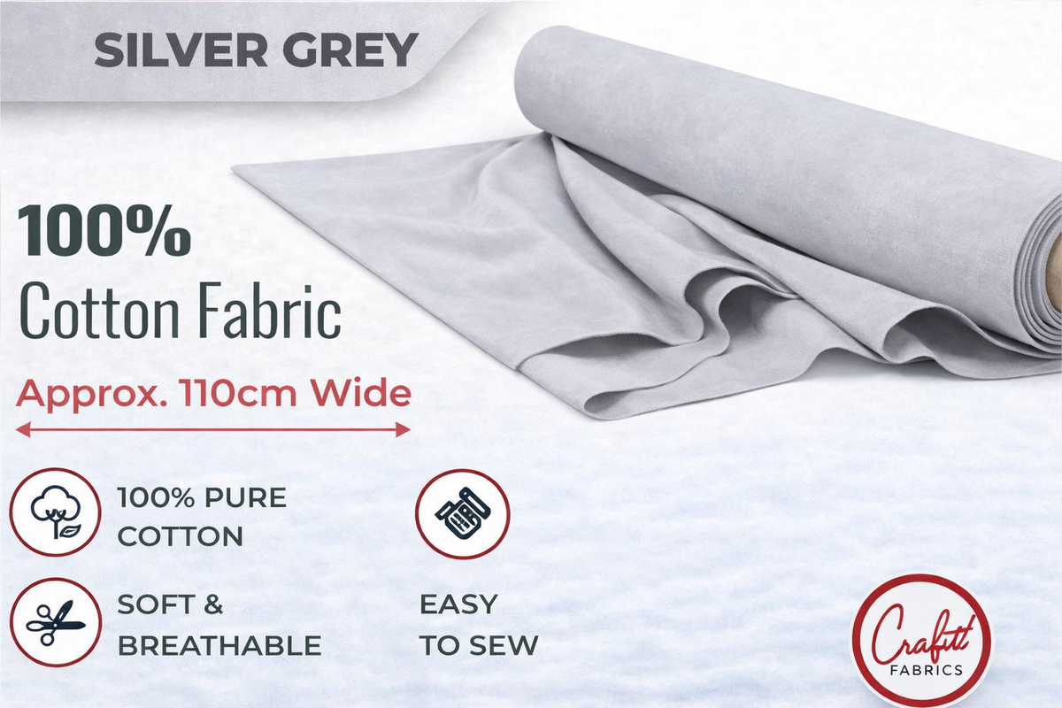 CraftsFabrics Plain Dyed Homespun Cotton Fabric – 100% Cotton – 110cm Wide – Craft, Quilting & Dressmaking Fabric