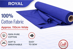 CraftsFabrics Plain Dyed Homespun Cotton Fabric – 100% Cotton – 110cm Wide – Craft, Quilting & Dressmaking Fabric