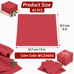 CraftsFabrics Red 100% Cotton 42pcs Plain 5"x 5" Charm Pack