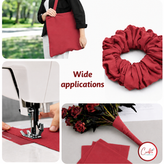 CraftsFabrics Red 100% Cotton 42pcs Plain 5"x 5" Charm Pack