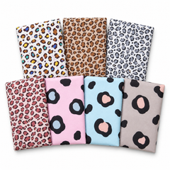CraftsFabrics Lot de 5 carrés de tissu imprimé léopard pour quilting, scrapbooking, couture, loisirs créatifs, vêtements pour bébé et chambre d'enfant 