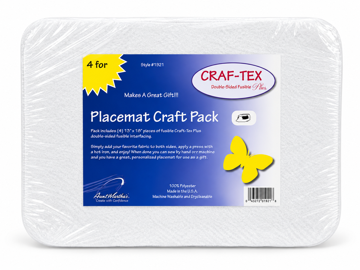 Placemat Bosal Craft-Tex 4Pcs 100% Cotton Plus Double-Sided Fusible Interfacing