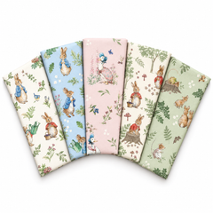 Beatrix Potter Peter Rabbit Tales of the Burrow 100% Cotton 5Pcs Fat Quarters Bundle