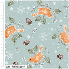 Christmas Birds –Printed Christmas Fabric-100% Cotton Fabric- By Meter, Half Meter, Long Quarter or Fat Quarters