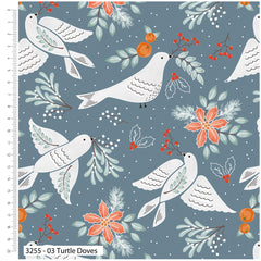 Christmas Birds-Christmas Printed Cotton 5pc Fat Quarters Bundle For Quilting and Crafting