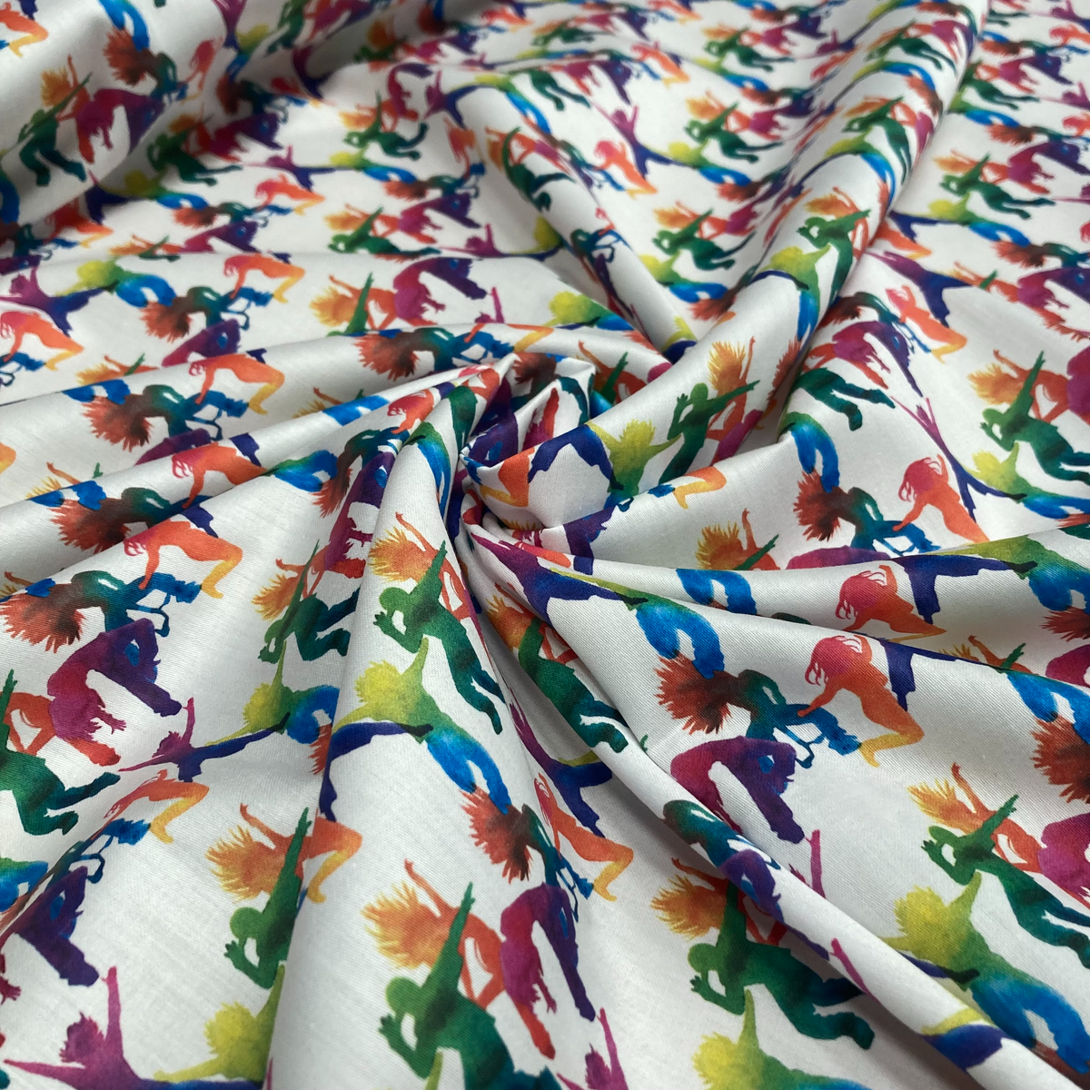 Crafty By Chatham Glyn Rainbow Dance Party Print 100% Cotton 140cm Wide Crafty Cottons Fabric For Crafting, Sewing, Dressmaking, Home Décor