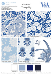 Crafts of Tranquility Ornamental The V&A Museum 100% Organic Cotton 45cm x 55cm Wide Fat Quarter Bundle for Crafting, Sewing, Patchwork