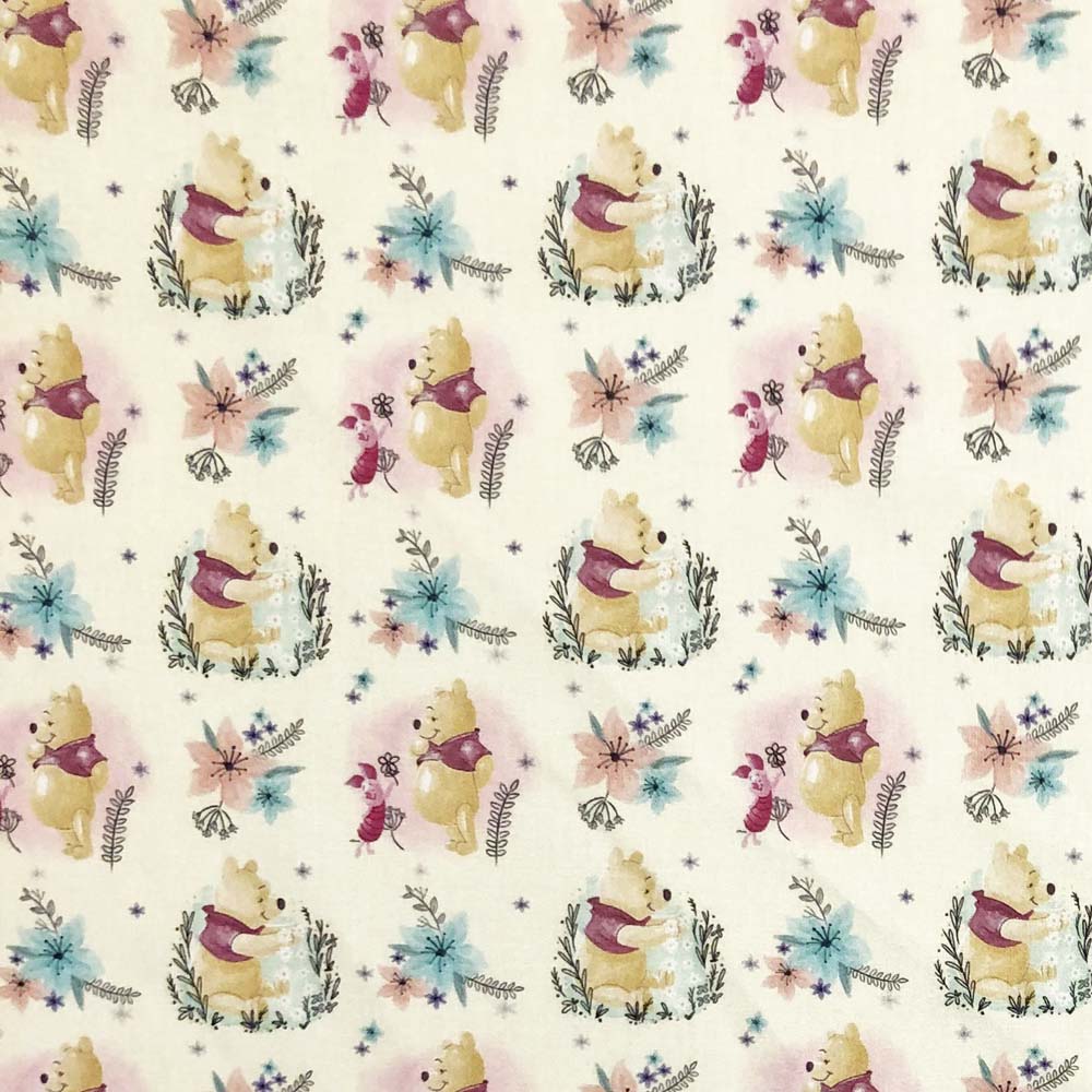 Disney All About Me! Cream Pooh & Friends Faces Fabric - Camelot