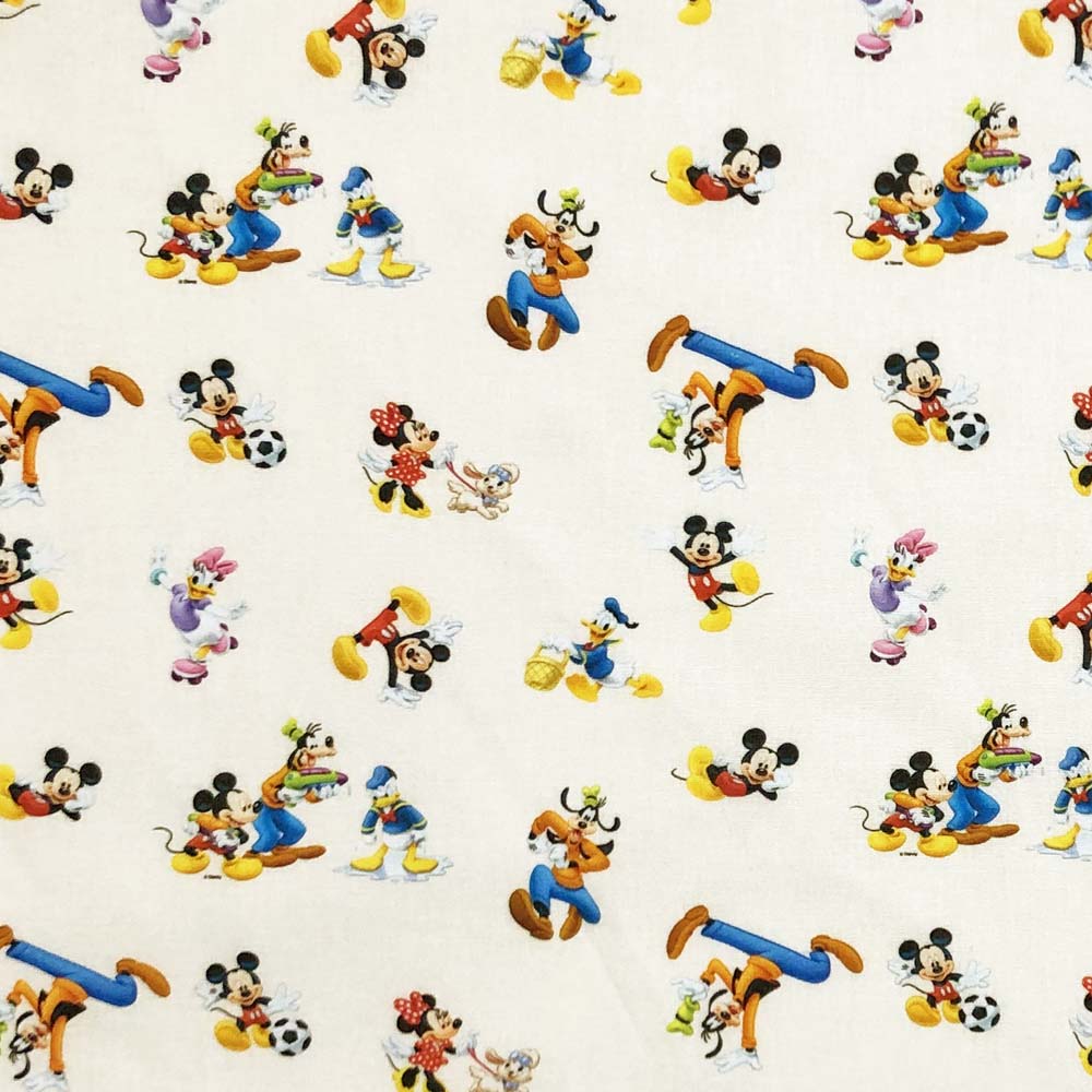 Crafty By Chatham Glyn Loose Fabric Mickey Minnie Mouse - Pink - Cotton Fabric