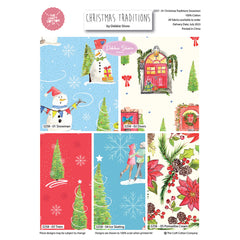 Christmas Traditions-Debbie Shore 100% Cotton 5pc Fat Quarters Bundle For Quilting and Crafting