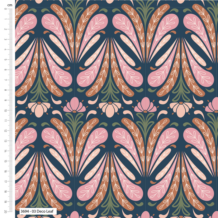 The Craft Cotton Co. Loose Fabric Deco Blooms By Craft Cotton Co. 100% Cotton Digitally Printed Fabric