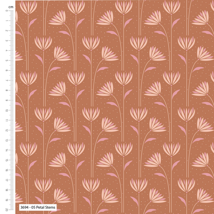 The Craft Cotton Co. Loose Fabric Deco Blooms By Craft Cotton Co. 100% Cotton Digitally Printed Fabric