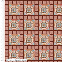 Make + Believe Dunhaung Dream Mandala Crest 100% Cotton 45x55cm Wide 4Pcs Fat Quarters Bundle for Quilting, Dressmaking, Patchwork