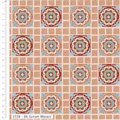 Make + Believe Dunhaung Dream Dynasty Tiles 100% Cotton 45x55cm Wide 4Pcs Fat Quarters Bundle for Quilting, Dressmaking, Patchwork