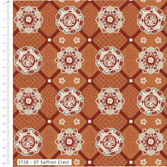 Make + Believe Dunhaung Dream Dynasty Tiles 100% Cotton 45x55cm Wide 4Pcs Fat Quarters Bundle for Quilting, Dressmaking, Patchwork