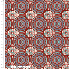 Make + Believe Dunhaung Dream Mandala Crest 100% Cotton 45x55cm Wide 4Pcs Fat Quarters Bundle for Quilting, Dressmaking, Patchwork