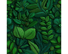 Needlework Leaves 100% Cotton Printed Fabric