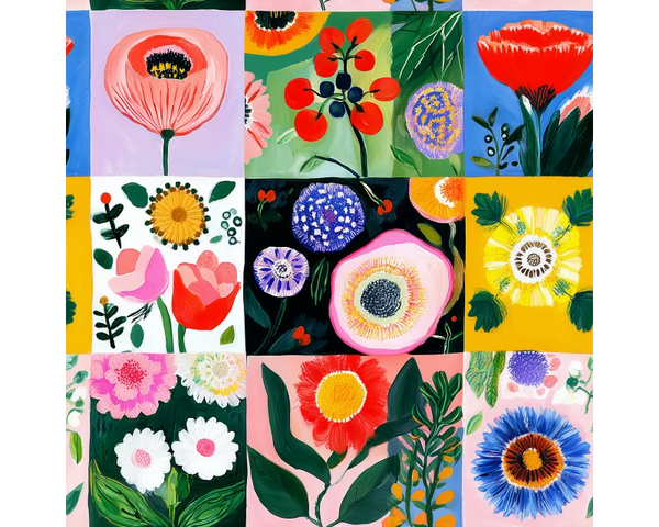 Floral Scrapbook Multi 100% Cotton Printed Fabric