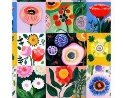 Floral Scrapbook Multi 100% Cotton Printed Fabric