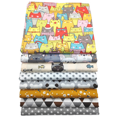 CraftsFabrics 8Pcs Animal Printed Cotton Fabric 100% Cotton Wide Fabric Squares