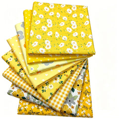 CraftsFabrics 8pcs/lot Yellow Floral Fat Quarters Bundle