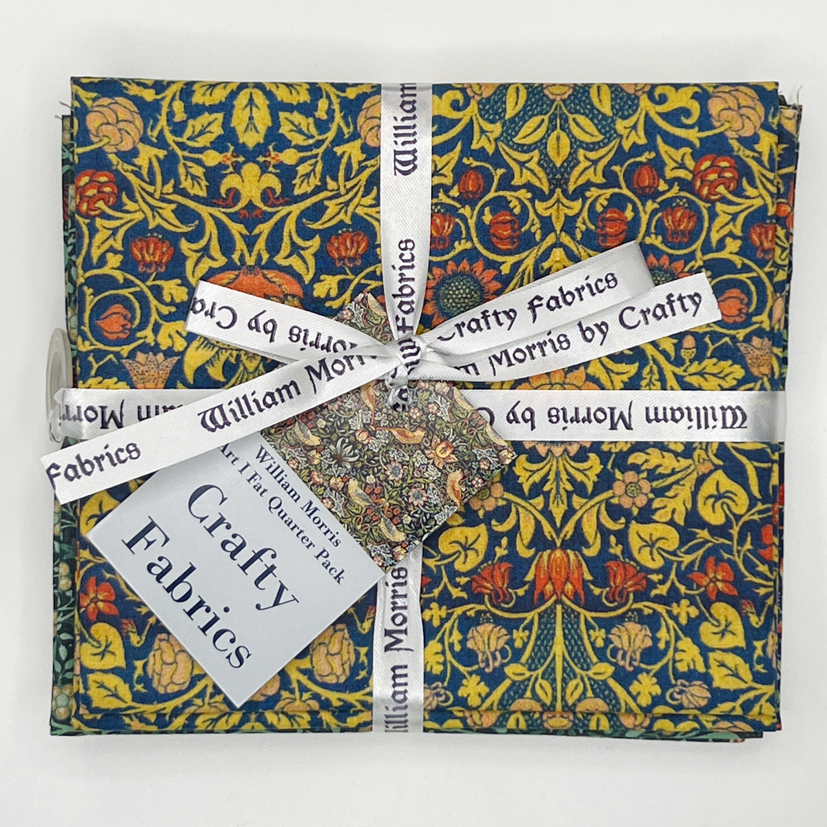Crafty By Chatham Glyn William Morris 100% Cotton Percale 50x55cm Wide Fat Quarter Bundle for Crafting, Patchwork, Kid's Craft