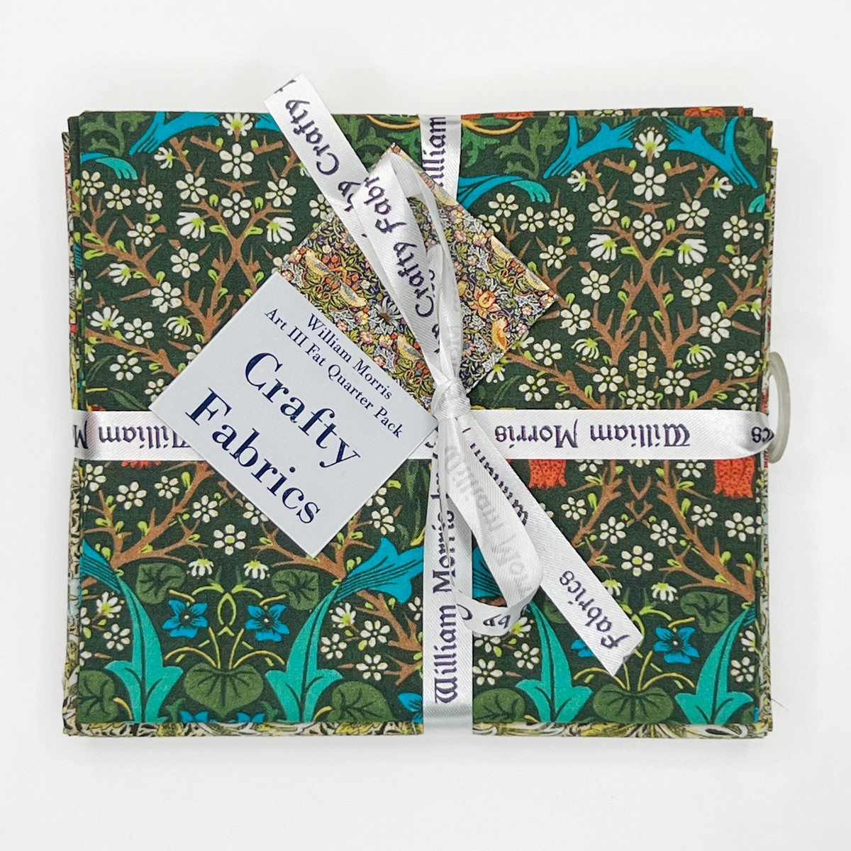 Crafty By Chatham Glyn William Morris 100% Cotton Percale 50x55cm Wide Fat Quarter Bundle for Crafting, Patchwork, Kid's Craft