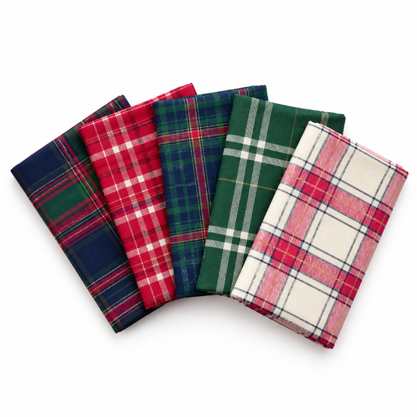Cosy Checks 100% Cotton 5Pcs Fat Quarter Bundle