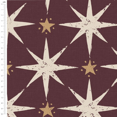 Craft Cotton Co. 100% Cotton Festive Star 2m Piece Mini Bolt Christmas Printed Fabric For Crafting, Quilting, Fabric Gift Wrapping