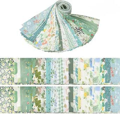 CraftsFabrics 40pcs Floral Printed 100% Cotton Patchwork Jelly Roll