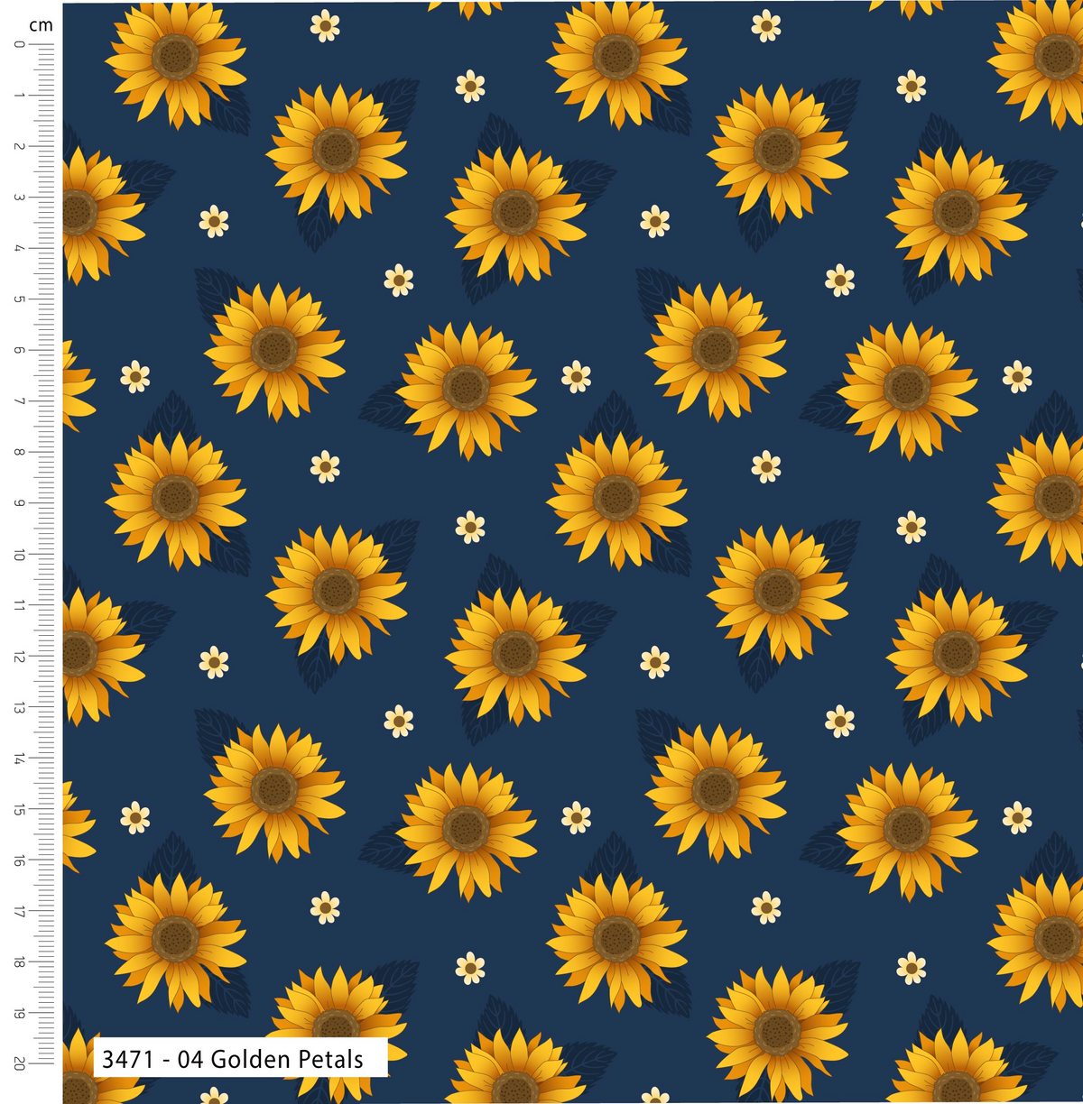 The Craft Cotton Co. Loose Fabric Golden Sunflowers Collection 100% Cotton 112cm Wide Digital Printed