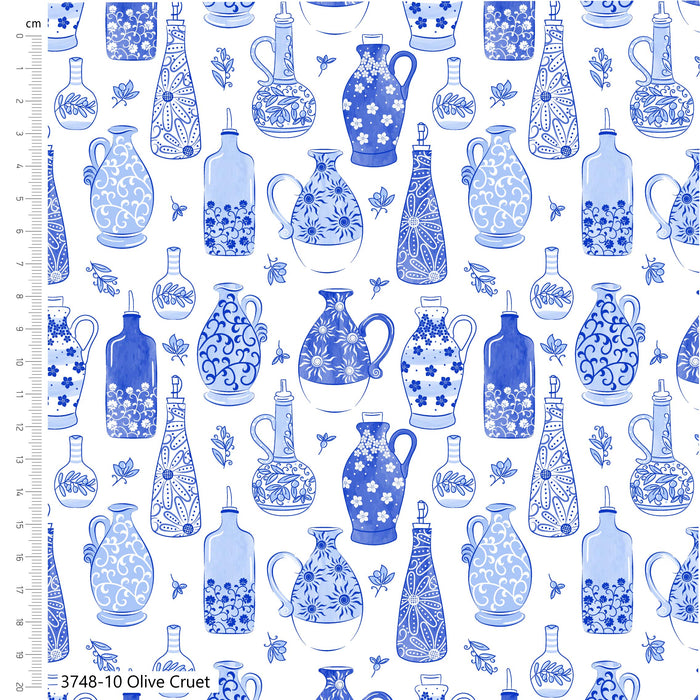 The Craft Cotton Co. Loose Fabric Grecian Blues Victoria Louise Design 100% Cotton Fabric