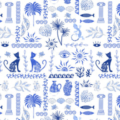 Grecian Blues Victoria Louise Design 100% Cotton Fabric