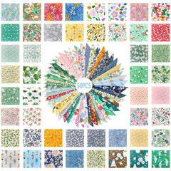 CraftsFabrics Lot de 4 carrés de tissu 100 % coton à pois motif dinosaures, 48 ​​x 48 cm de large, imprimés, pour patchwork, couture, maison, fête