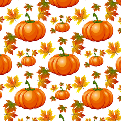 Assorted 8Pcs Fall & Autumn Polycotton Fabric Bundle for Thanksgiving