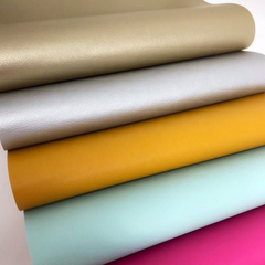 CraftsFabrics 14Pcs Solid Color Sheep Grain Texture Vinyl Faux Leather Sheets 28x20.5cm Wide for DIY Handbags Wallet
