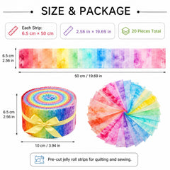 CraftsFabrics 2,5 Zoll 20 Stück Cartoon-Tiere Kinderstoff-Jelly-Rolls-Streifen