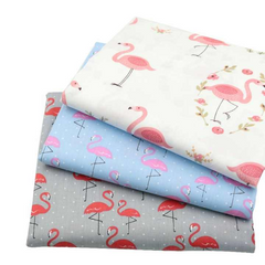 CraftsFabrics 6pcs/lot 100% Cotton Precut Quilting Flamingo Patterns Fabric Squares Sheets for DIY Patchwork Sewing Quilting