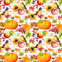 Assorted 8Pcs Fall & Autumn Polycotton Fabric Bundle for Thanksgiving