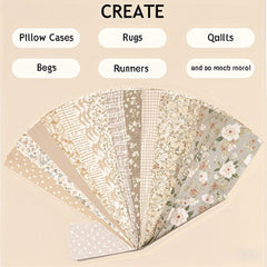 CraftsFabrics 2,5 x 44 Zoll, Blumen- und Karomuster, 42-teiliges Charm-Pack, 100 % Baumwolle, vorgeschnittener Stoff zum Quilten, Scrapbooking, Nähen, Patchwork