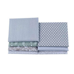 CraftsFabrics 7 Pieces 20x20 inch Grey Stripe Polka Dots Pattern 100% Cotton Patchwork Sewing Quilting Fabric Bundles for DIY Craft Making