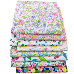 CraftsFabrics 8Pcs Floral Precut Fabric Square Sheets for Quilting, Crafting, Sewing, Patchwork