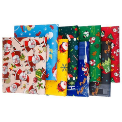 CraftsFabrics 8Pcs Christmas Patterns Fabric Square 100% Cotton Quilting Fabric Squares Bundle for Crafting, Sewing, Dressmaking, Home Décor